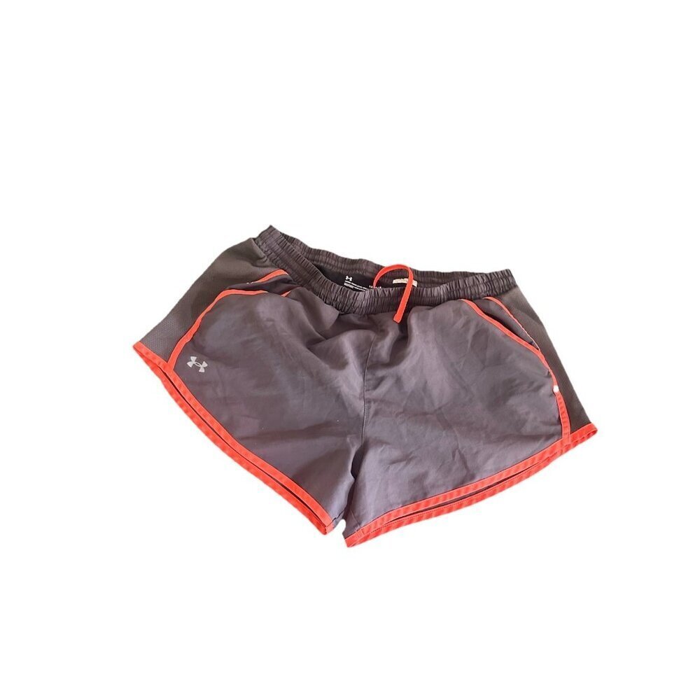 Under Armour Heat Gear Women's Activewear Running Shorts Large  Gray Orange